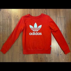 ADIDAS red crew neck